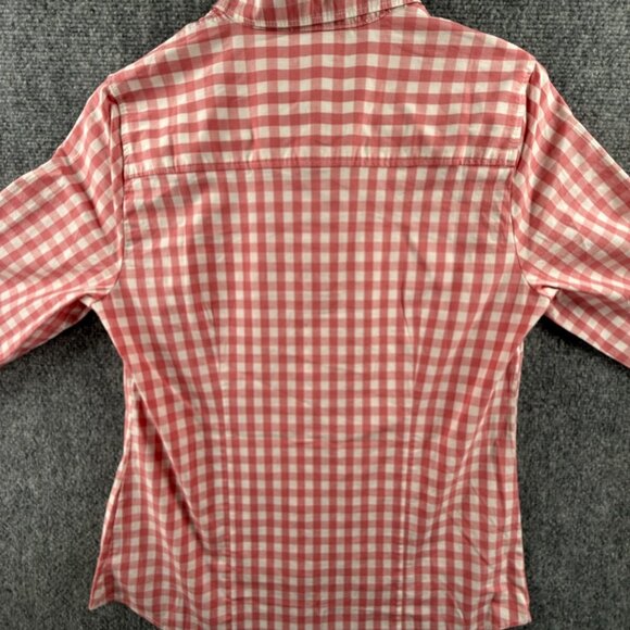 NWT J Crew Women Pink Check Button Up Shirt Long Sleeve Small Cotton Blend Adult - Picture 14 of 14